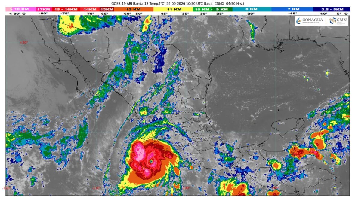Huracán Polo se desplaza paralelo a costas mexicanas